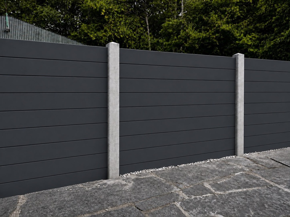 Composite Fencing Boards - Matt Black - Triple Slat - Image 3