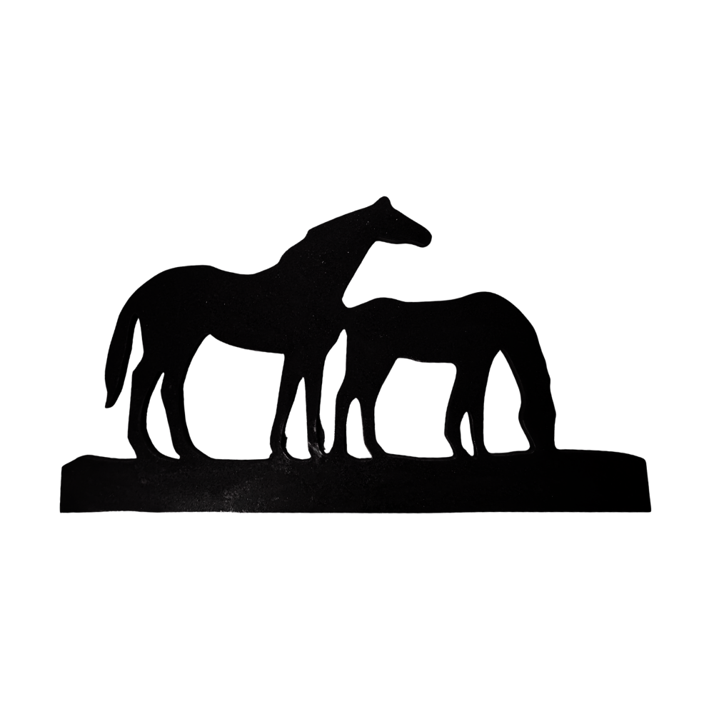 Mild Steel MARE & FOAL Silhouette - 440 x 245mm x 5mm Thick